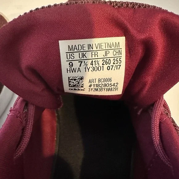 Adidas Womens US Size 9 Cloudfoam QT Racer BC0006 Red Maroon White Sneaker Shoes - Picture 8 of 8